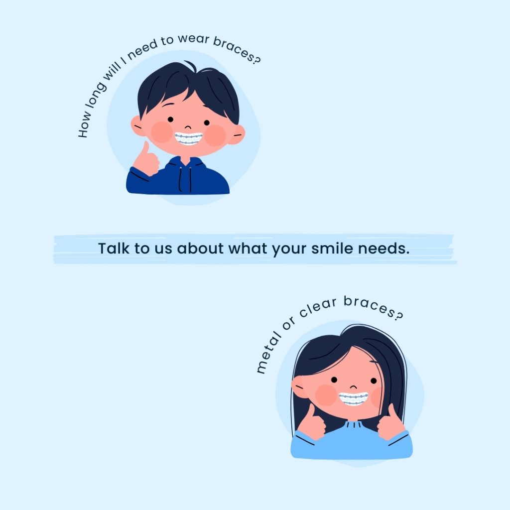 Orthodontic braces care illustration