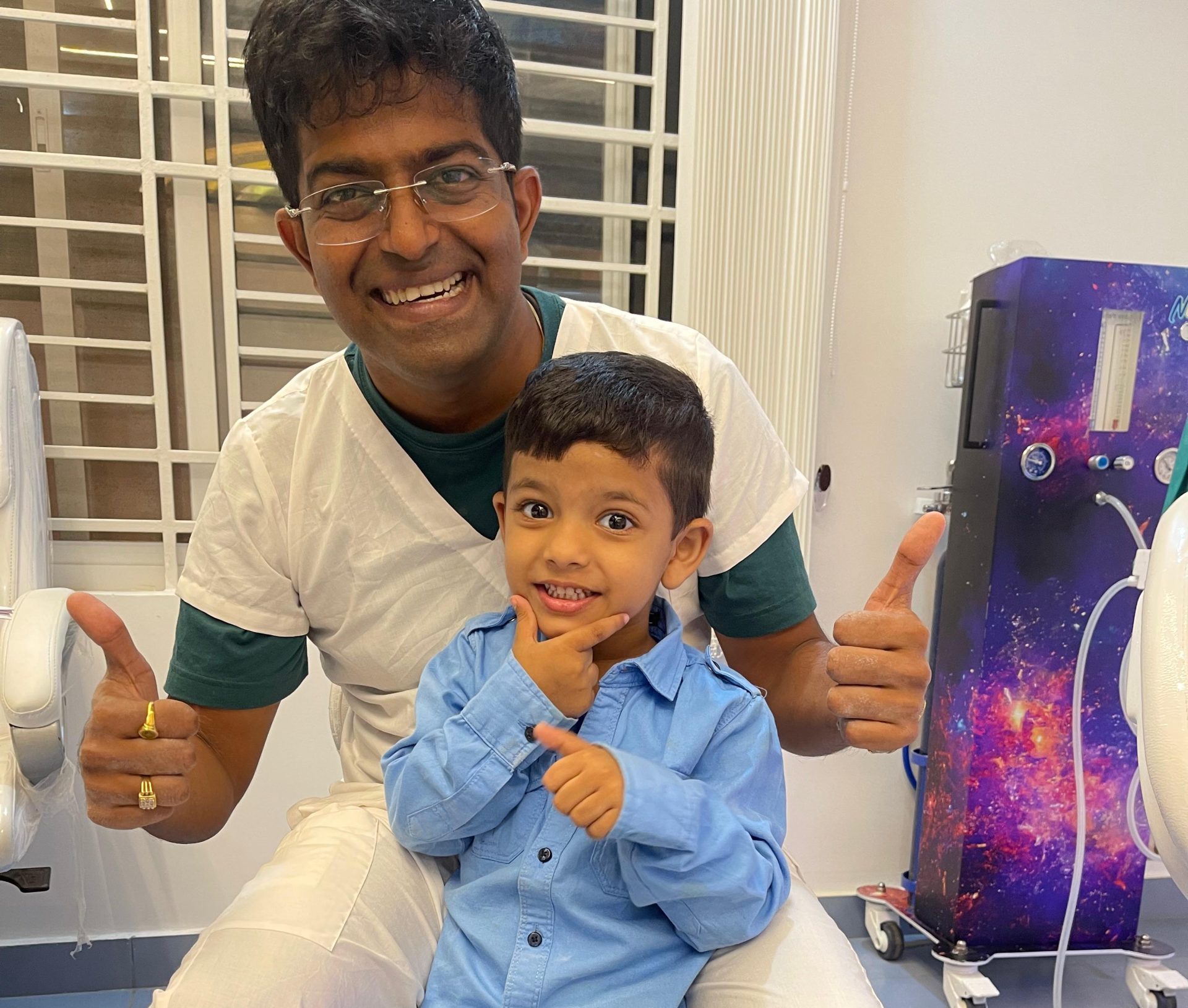 Happy child showing a bright smile after pediatric dentistry visit